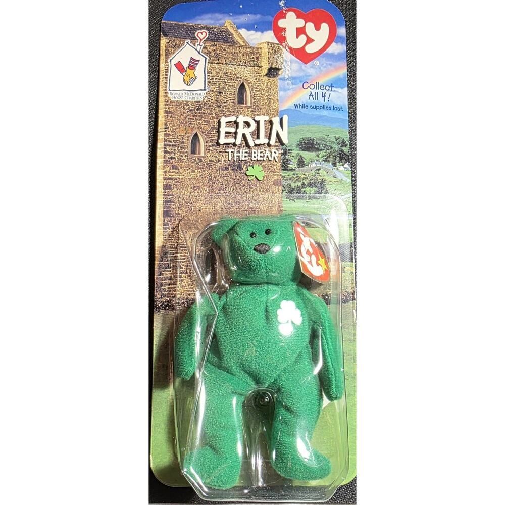 Vintage 1999 Ronald McDonald’s Charity Ty Beanie Baby Erin New In Box (1993 tag)